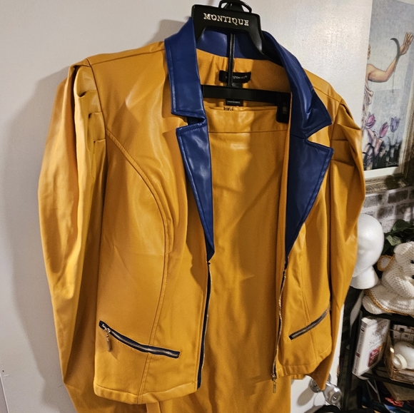 Ashley Stewart Faux Leather Jacket and Skirt - Picture 2 of 5